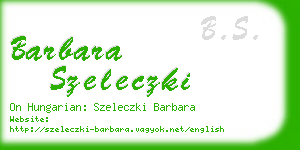 barbara szeleczki business card